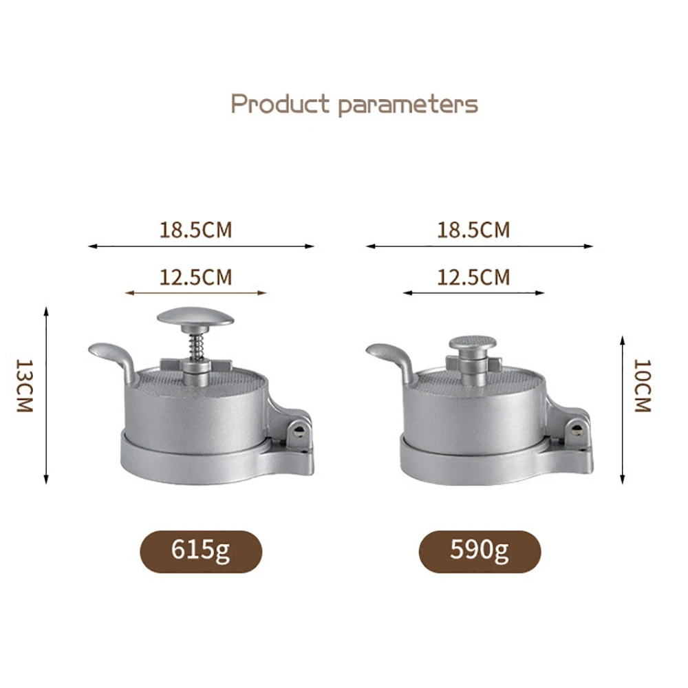 Burger Press Non-Stick Burger Meat Press Aluminum Alloy Non-coated Manual Kitchen Accessories Tools