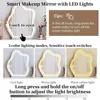 Vanity desk with mirror and lights, 3 Color Touch Screen Dimming Mirror, Adjustable Cabinet and 5 Sliding Drawers, Power Strip 4