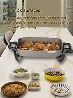 Skillet Nonstick with Lids - 16" inch Extra Large Frying Pan,Ceramic, Adjustable temperature, Cool Touch Handles, Nozaya 2