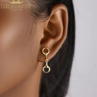 2025 Delicate 925 Sterling Silver Equestrian Stirrup Shape Stud Earring Bling 5A Cubic Zirconia CZ Horse Horseshoe Jewelry