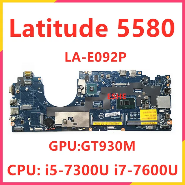 For Dell Latitude 5580 Laptop Motherboard 07W357 0DDVMC With i5