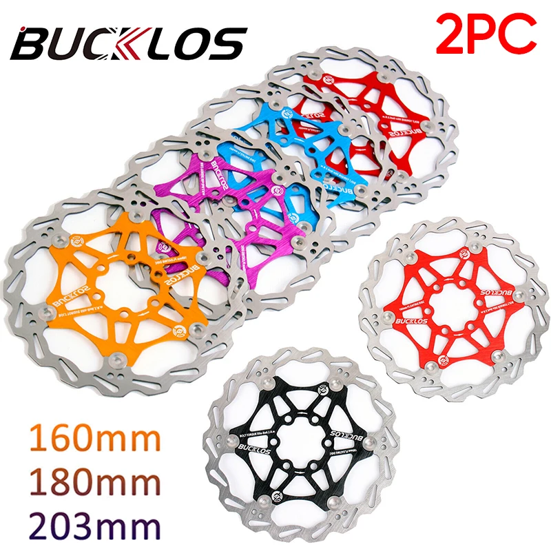 2PC BUCKLOS Rotors Bike Brake Rotors MTB 160mm 180mm 203mm Bicycle Disc