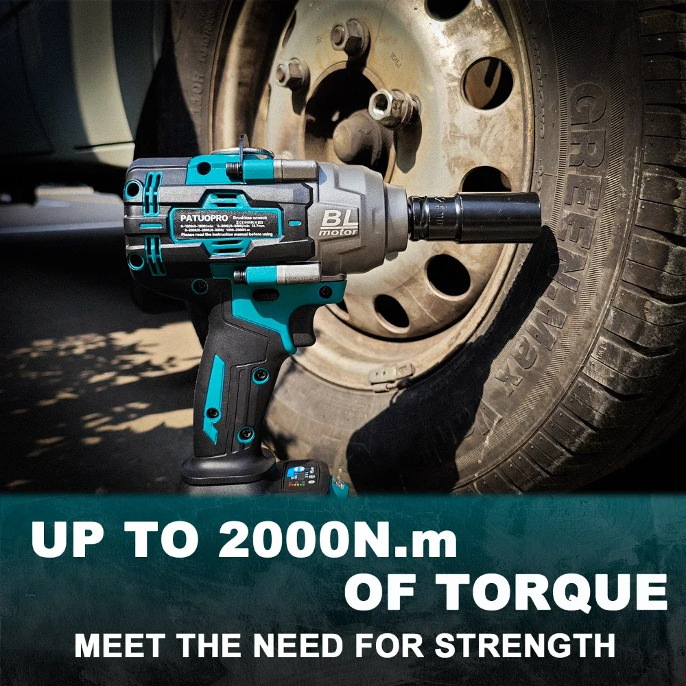 21V Brushless Cordless Wrench Max 2000N.m Electric Impact Wrench Rechargable Power Tools For Makita 18v Battery(No Battery) 4