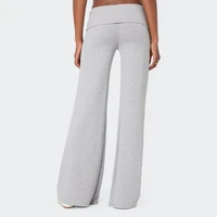 Casual Wide Leg Sweatpants for Women Fold Over Low Rise Flare Yoga Lounge Pants Back to School Clothes for Teen Girls Outfits - Image 3