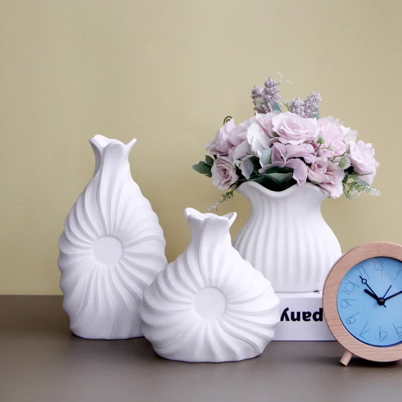 

Nordic unglazed white ceramic vase dried flower flower arrangement art decoration living room home decoration decoration