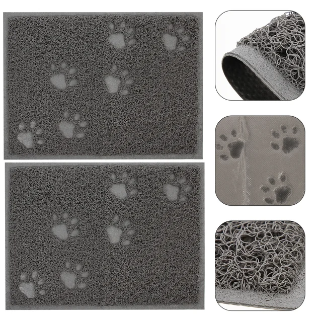 2Pcs Litter Box Mat Cat Mat PVC Non-Slip Pet Litter Pad Easy Wash Functional Design for Home Cat Owners Convenient Use 2Pcs Litter Box Mat Cat Mat PVC Non-Slip Pet Litter Pad Easy Wash Functional Design for Home Cat Owners Convenient Use