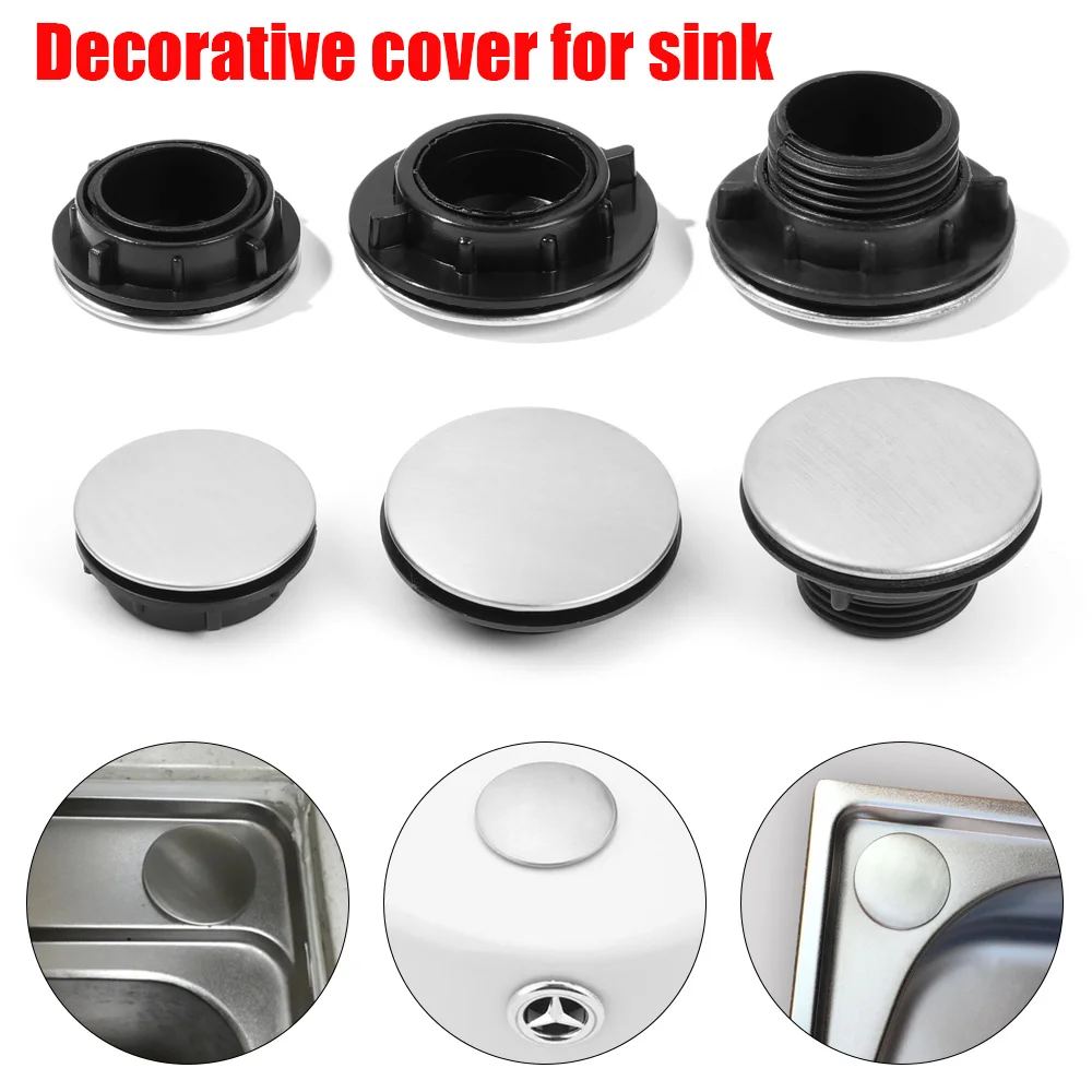 1PC Stainless Steel Sink Hole Cover Practical Water Blanking Plug Stopper Kitchen Drainage Seal Anti-Leakage Washbasin Accessory