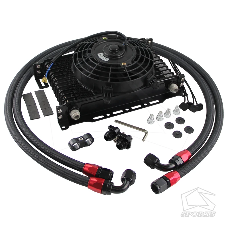 An10 13 Row 262mm Trust Oil Cooler + 7" Electric Fan Kit Fits For Bmw