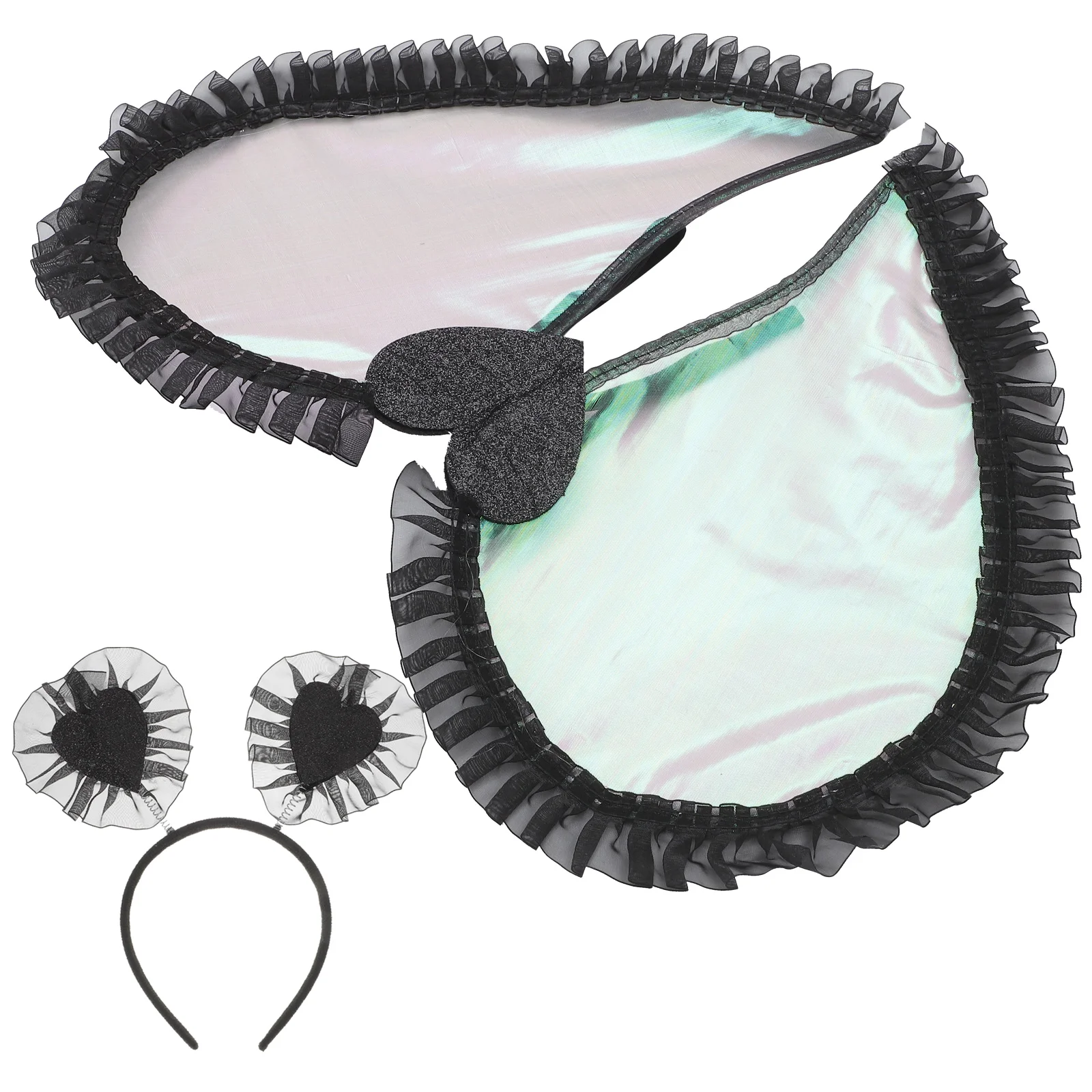 1PCS Black Headband for Girls Women Fairy Costume Props Lifelike Design Safe Cosplay Halloween for Girls