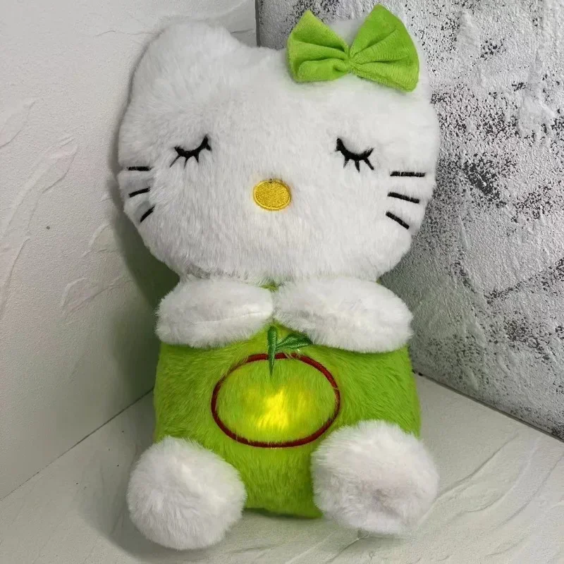 Sanrio Breathing Hello Kitty Glowing Soothing Doll Cartoon Anime Kt Cat Doll Accessories Room Decoration Kawaii Baby Toy Gift plush toys