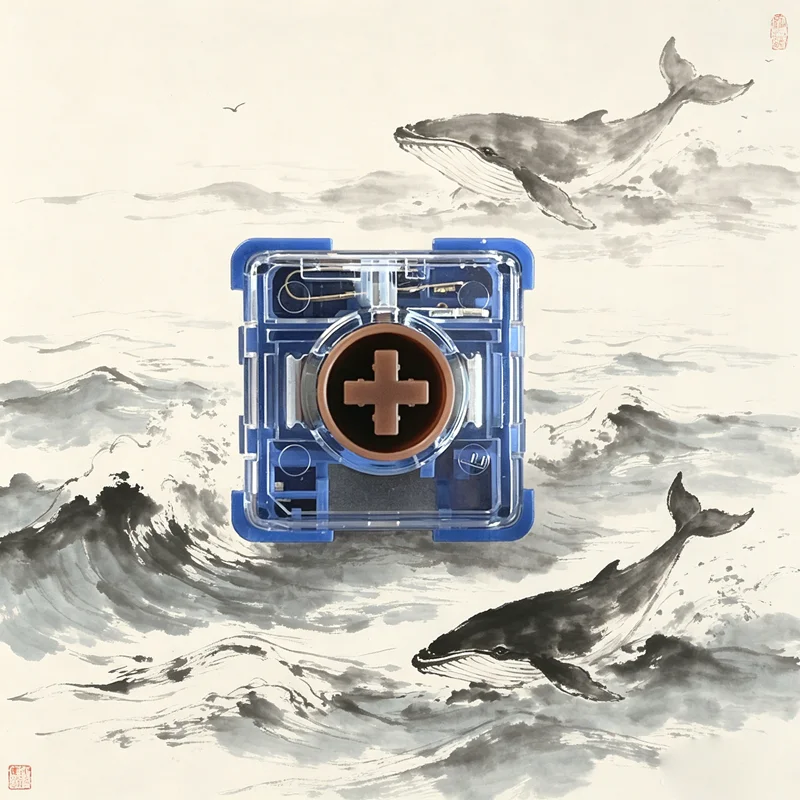 Kailh Deep Sea Silent 미니 스위치 로우 프로파일 리니어 택타일 스위치 기계식 키보드용 Island/Whale Mini 1353 Hitbox