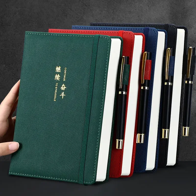 

B6 192pages Notebook Super Thick College Students A5 Leather Business Notepad Stationery Retro Diary 2024