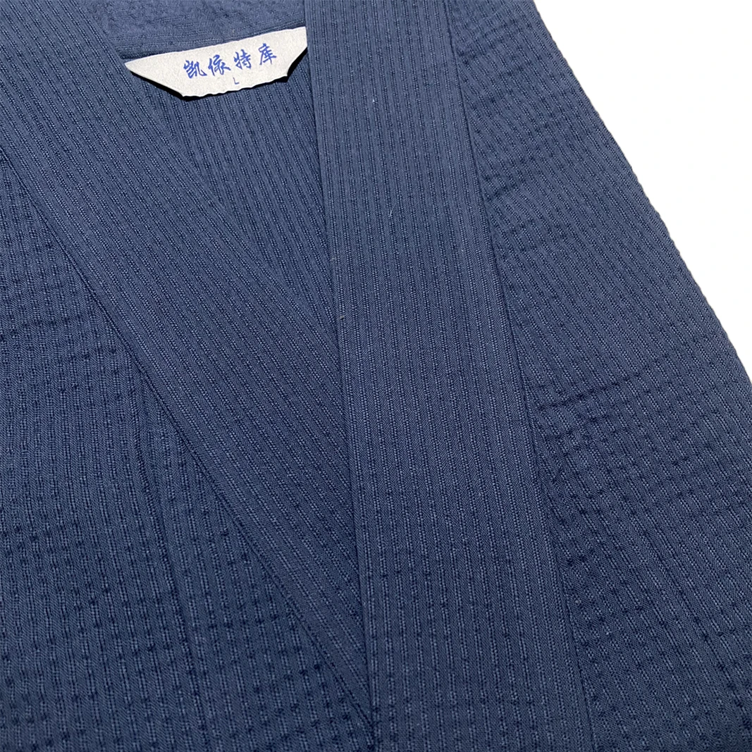 Cotton Navy Japanese Traditional Samurai Kimono For Men Yukata Bathing Robe Hekoobi Sauna Wear Homewear Belt Long Gown japanese kimono