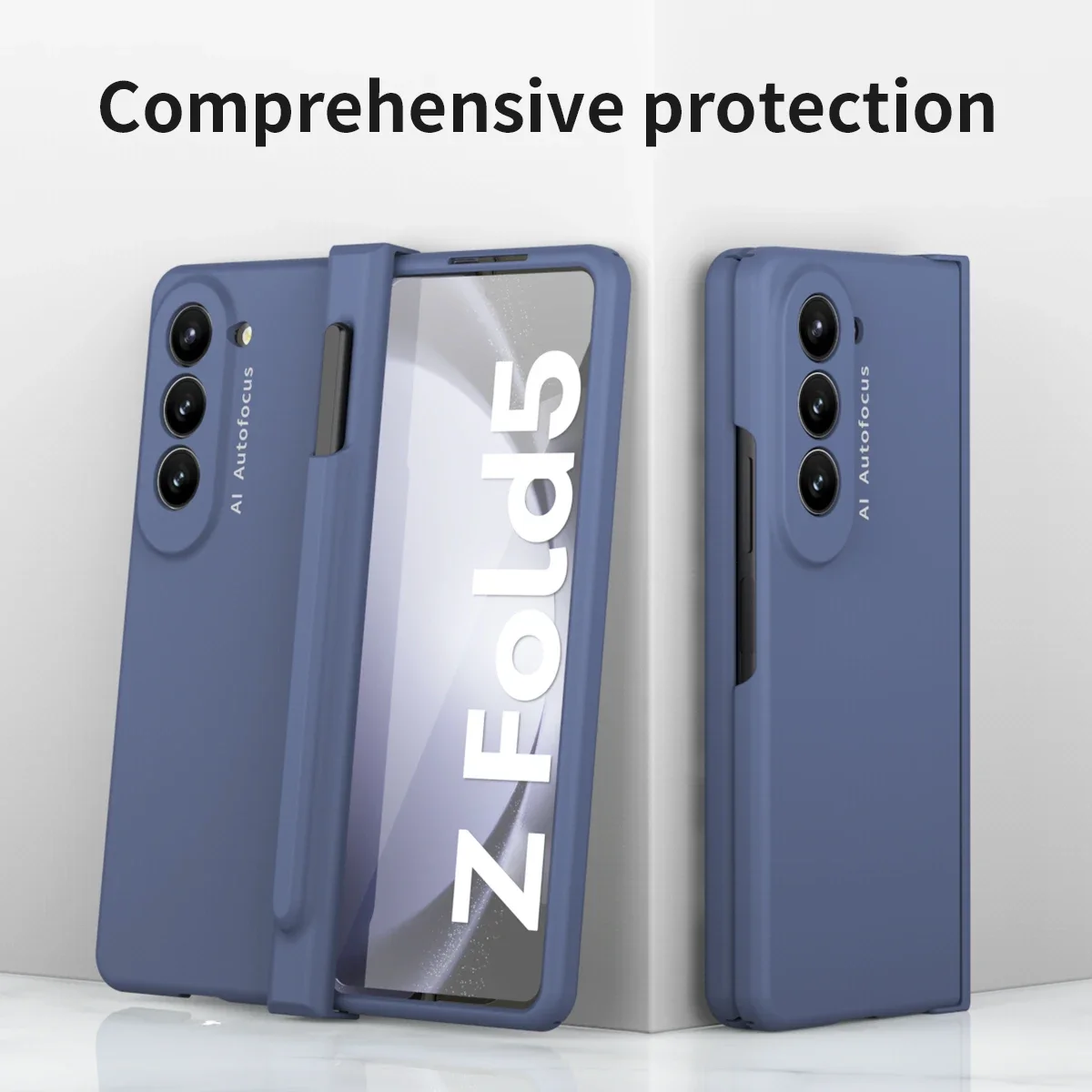 Coque de téléphone Samsung Galaxy Z Fold 5 5G, pour Fold5 Slim S, support de fente pour stylo, charnière, couvercle en plastique avec protecteur d'écran avant_voghion.com