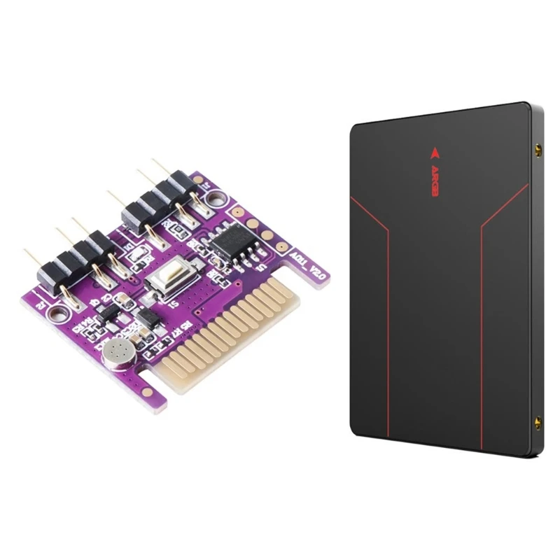 

831D 5V 3-контактный контроллер ARGB Плата управления полосой вентилятора ARGB и комплект корпуса