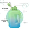 2 Liter Sports Water Bottle With Straw Large Capacity Fitness With Scale Gradient Kettle Outdoor Plastic Portable Water Bottle 3