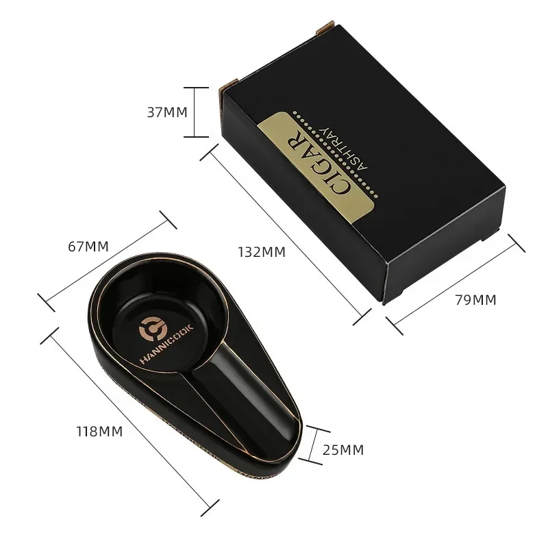 Ceramics Portable Single Slot Cigar Ashtray Ashtrays Tuxedo Accessories Smoking Tray Anti-odor and Anti-smoke Ashtray Ash Home