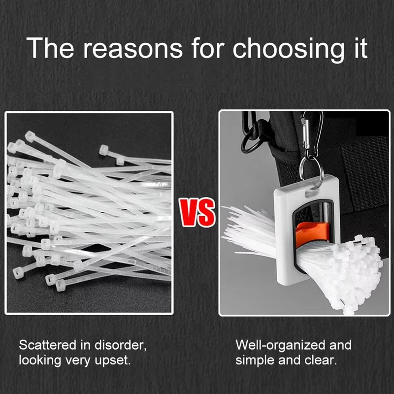 Fluorescent Portable Reusable Cable Tie Organizer & Storage Tool