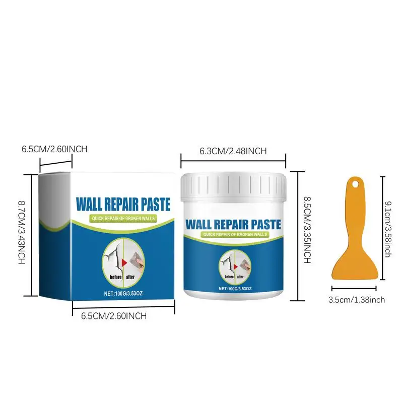 Dry Wall Repair Kits Spackle Tool Drywall Repair Kit Wall Hole Filler Mending Agent Putty Paste White Plaster