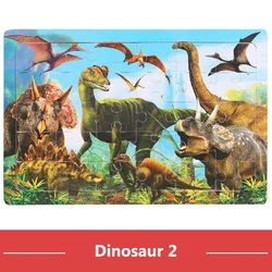 Montessori 3D Cartoon Animal Wooden Jigsaw Puzzle Set - Educational Toy (Dinosaur 2)