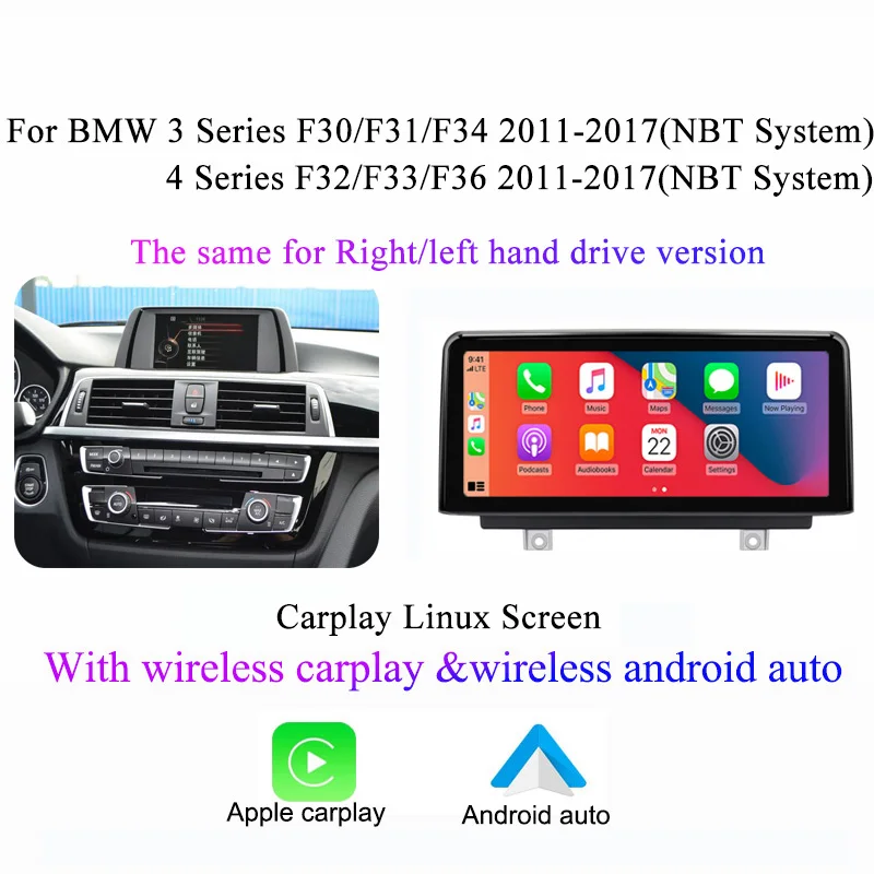 Kit de Mise à Niveau Décodeur avec Apple Wireless CarPlay Android Auto  Mirror Link Navigation pour BMW NBT F20 F21 F22 F23 F30 F31 F32 F33 F34 F36  F80 2013-2015 Année 