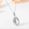 Drop Water with Paw Print Urn Necklace Stainless Steel Cremation Pendant For Ashes Keepsake Jewelry For Pet with funnel Knit 1