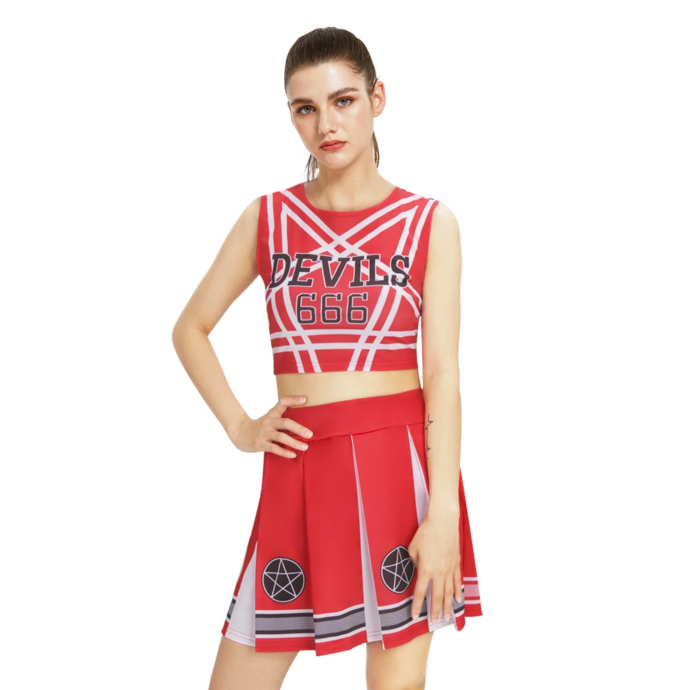 Devils 666 Cheerleading Costume for Adults Deinfluencer Cosplay Uniform
