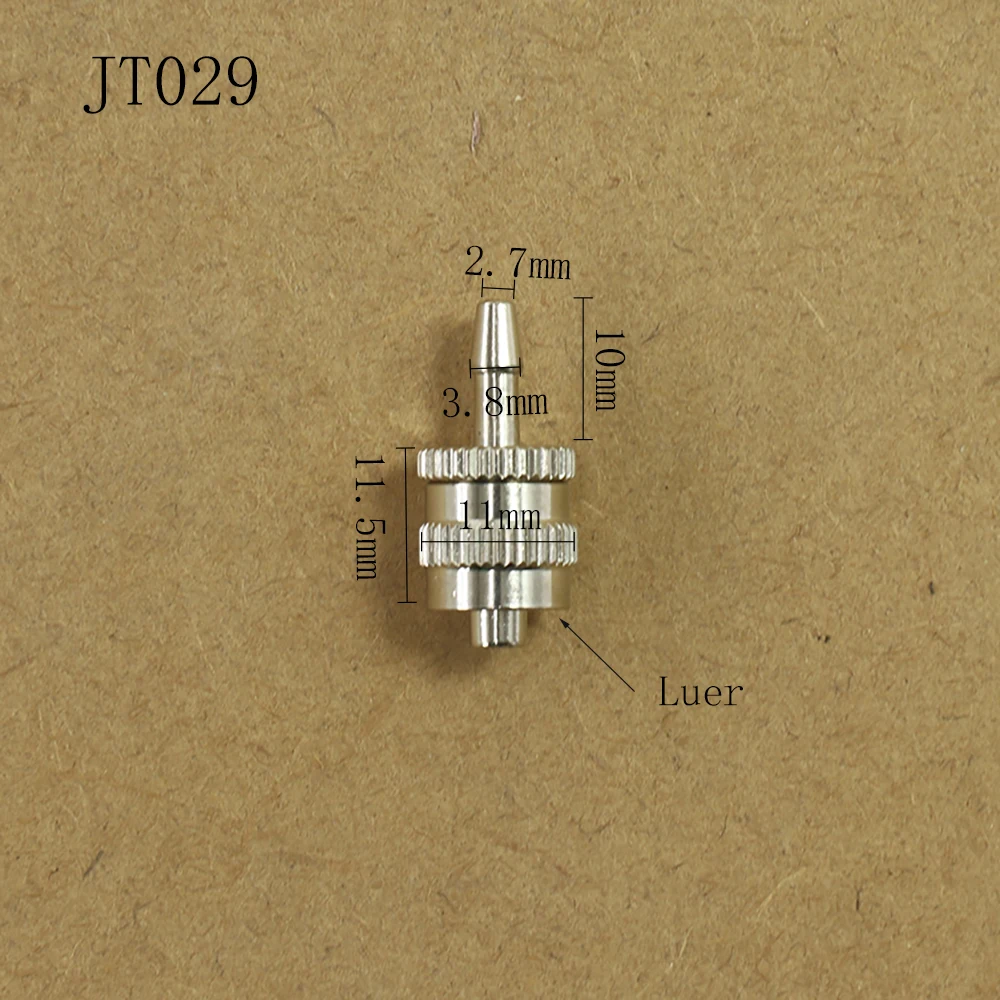 2PCS/Bag Tracheal Joint Glue Machine Tracheal Metal Adapter Pin Tube Connector Tracheal Extension Luer Adapter
