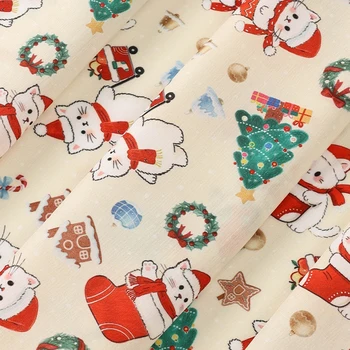 Tissu imprimé bonhomme de neige de noël, 0.5m/1m/5m, pour nappes, housse de canapé, tablier, rideaux, tissus décoratifs de noël 1