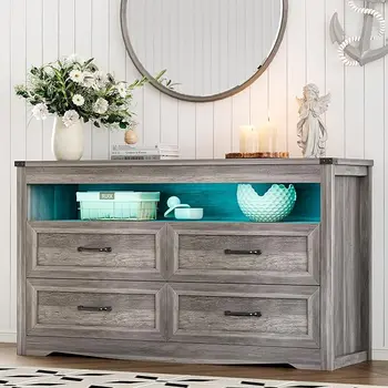 Rustic 4-Drawer Dresser 8