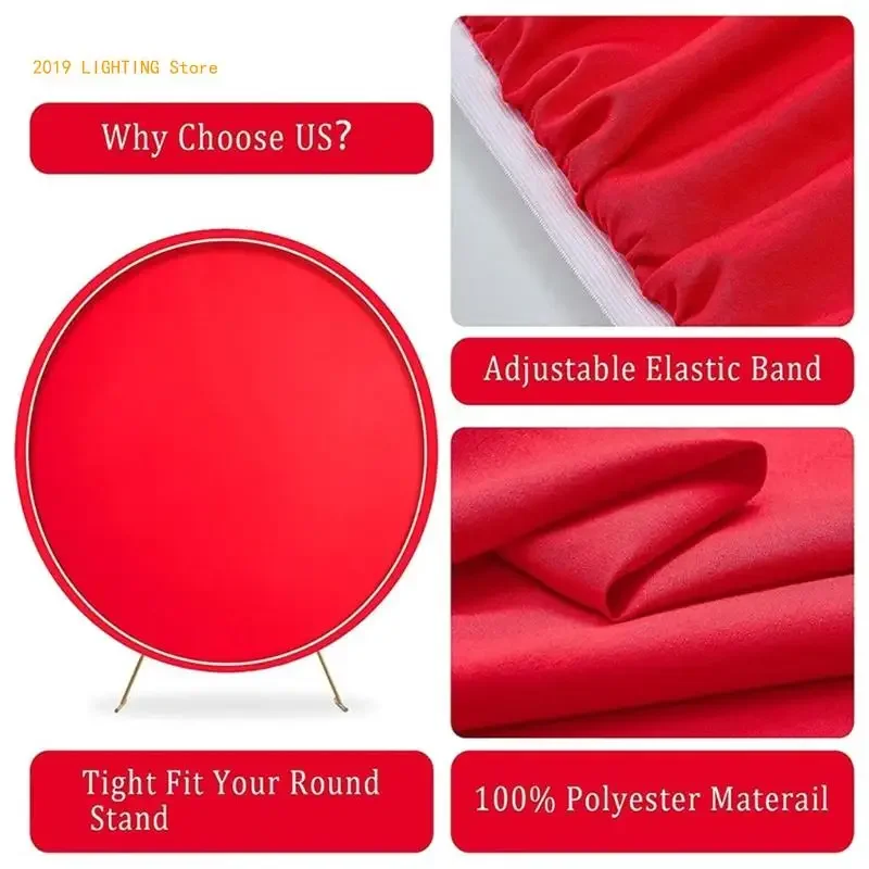 Circle Backdrop Cover for Weddings and Parties Balloon Arch Stand Cover with Secure Buckle Attachments Party Decoration