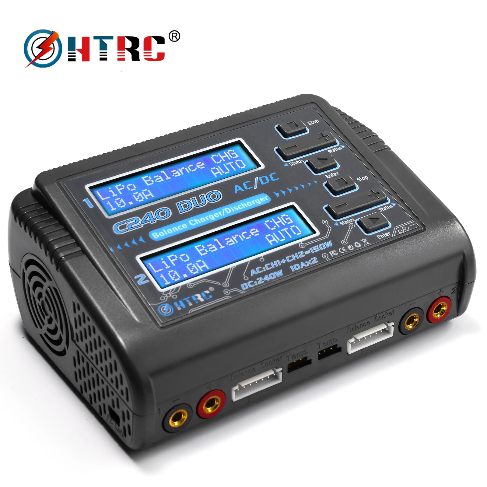 HTRC-Lipo-Charger-C240-Duo-AC-150W-DC-240W-Dual-Channel-10A-Discharger ...