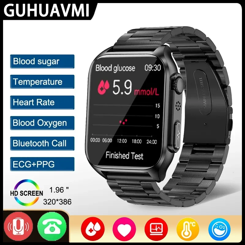 GUHUAVMI-reloj inteligente no invasivo para hombre, medidor de glucosa en  sangre, presión arterial saludable, ejercicio, caja - AliExpress