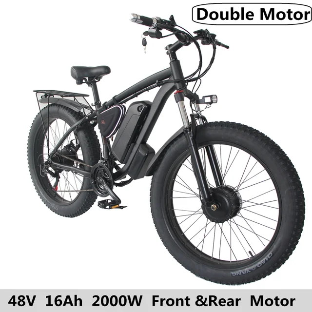 2000W Double Motor Electric Bicycle Smlro XDC600 Pro Mountain 48V 16Ah 22.4Ah 26*4.0 Fat Bike Aluminum Alloy Suspension Fork 1