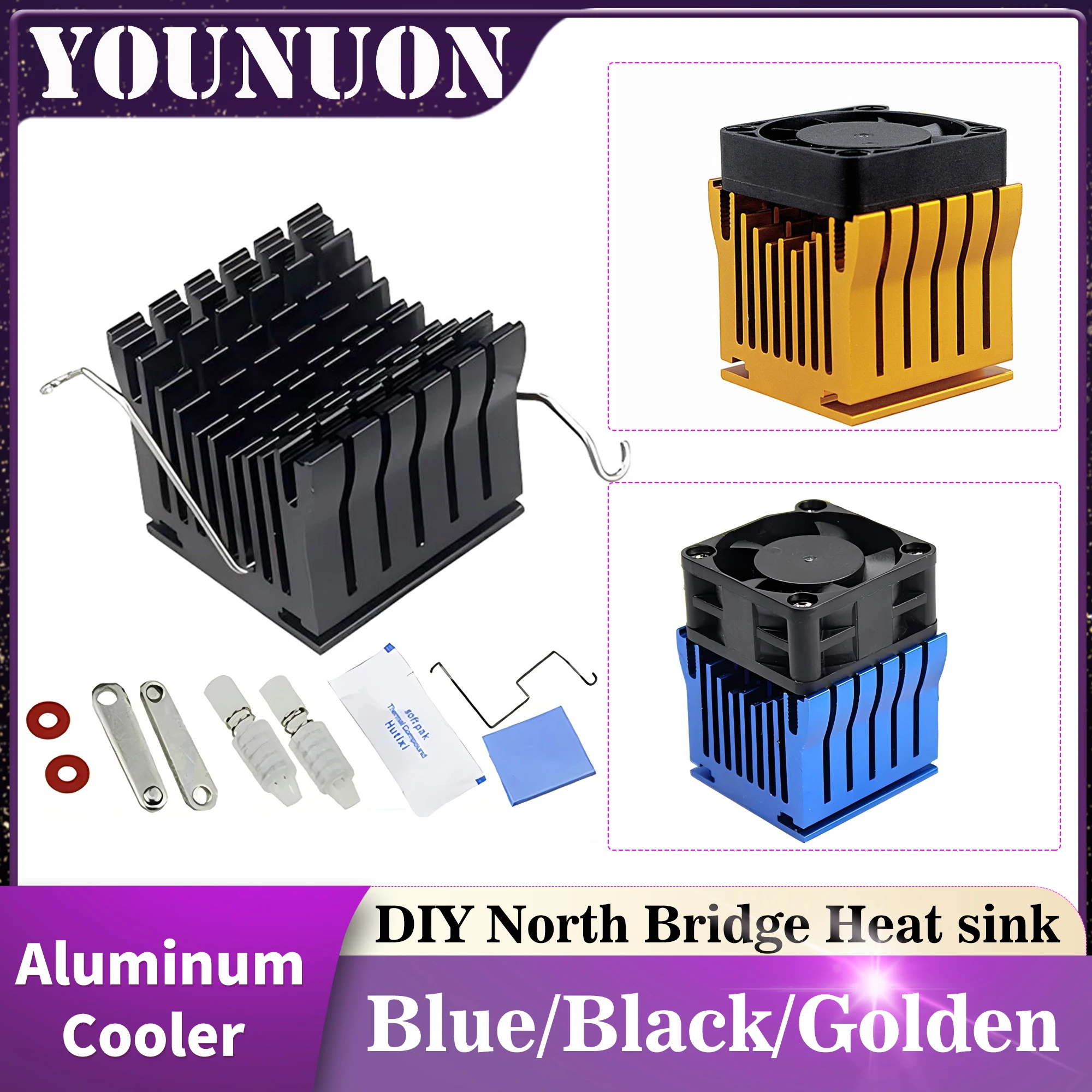 SSD Heatsink Aluminum Heatsink CPU Cooler Computer Case Cooling Fan 1 Piece Heatsinks DIY North Bridge Heat sink Cooler with 40mm Fan 12V 40x40x10mm 40x40x20mm Cooling Fan