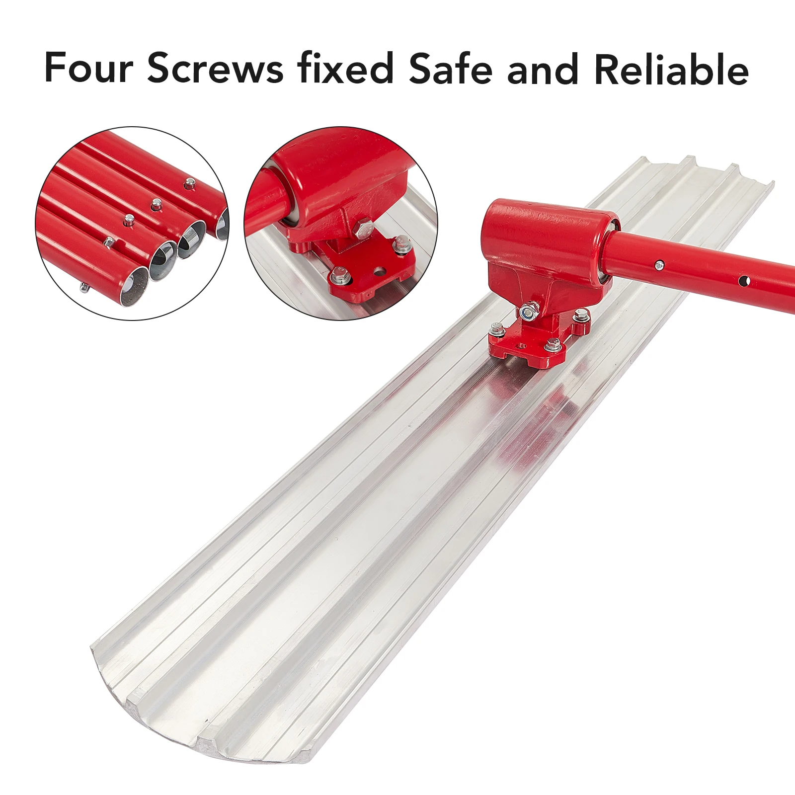 Bull Float Magnesium Concrete Float, 48 x 8" Round End Concrete Float Tool Cement Tool, Concrete Kit Bull Float with 4 Float 4