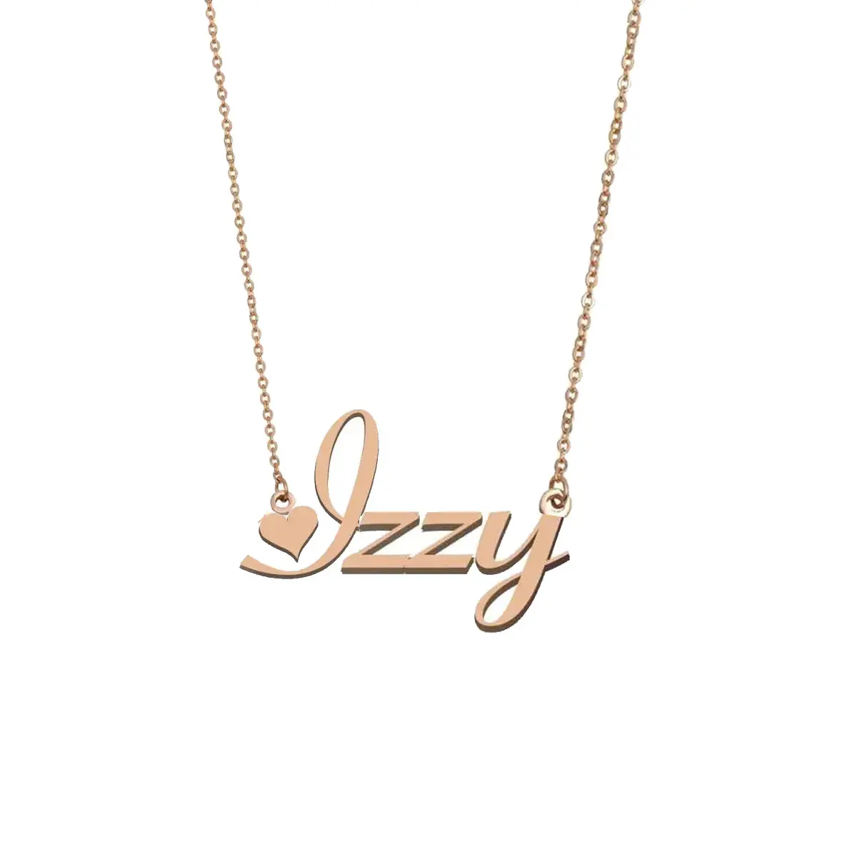 

Izzy Initial Name Necklace for Women Personalized Stainless Steel Jewelry Pendant Girls Annivesary Gift