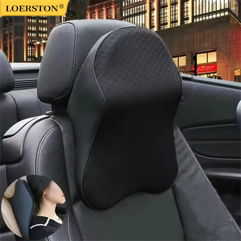 Breathable Car Headrest Seat Cushion Memory Foam Pillow Head Support Neck Rest Cars Travel Pillows 3D Memory Foam Neckrest