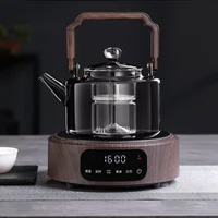 2024 New electric ceramic oven teapot, high temperature resistant glass tea maker steam white tea side handle kettle set 1