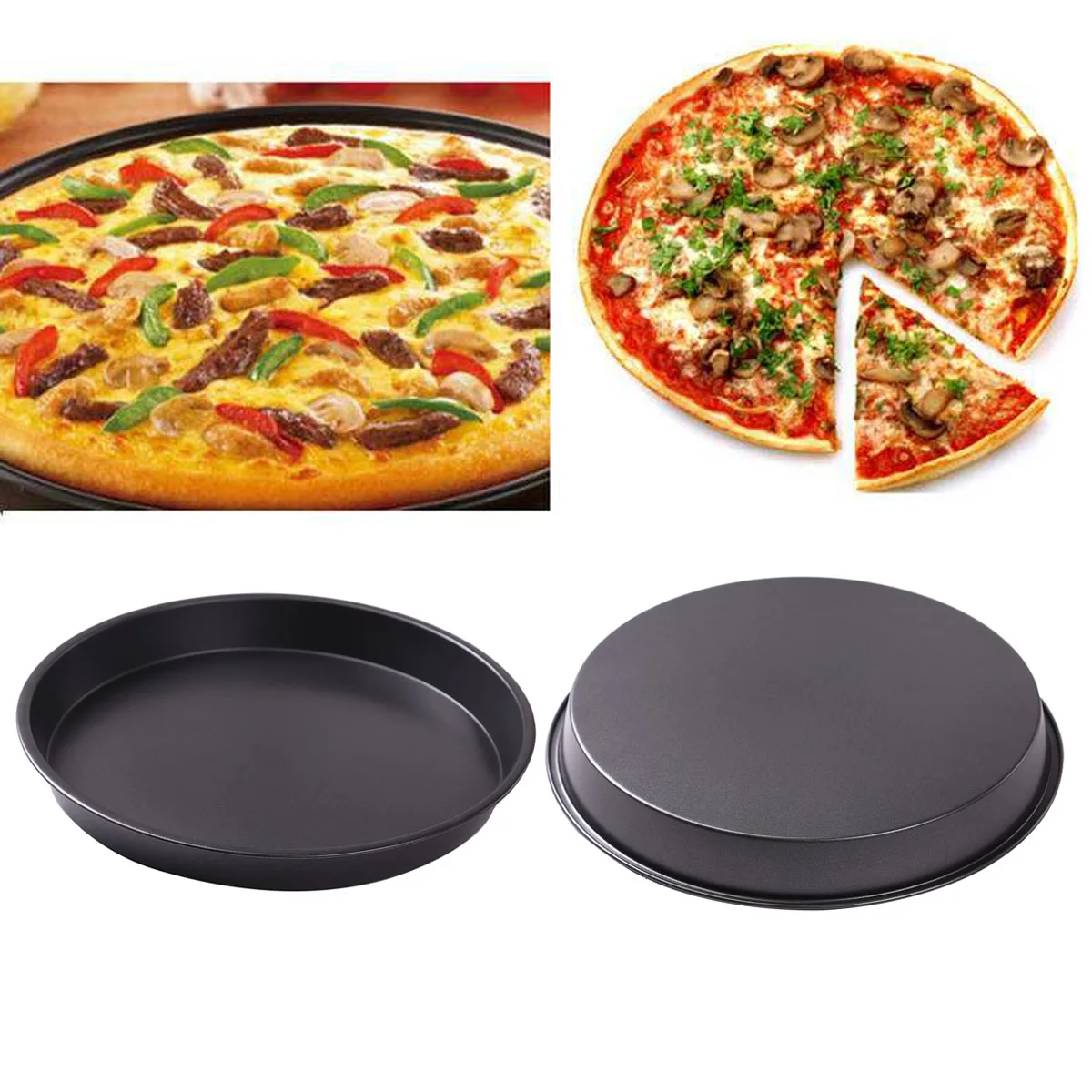 ondernemer Oh Centrum 8/10/12 Inch Pizza Pan Bakvormen Non stick Carbon Staal Pizza Plaat Lade  Schimmel Diy Cookies Cakes Pan mold Keuken Bakken Tools|Pizza Hulpmiddelen|  - AliExpress