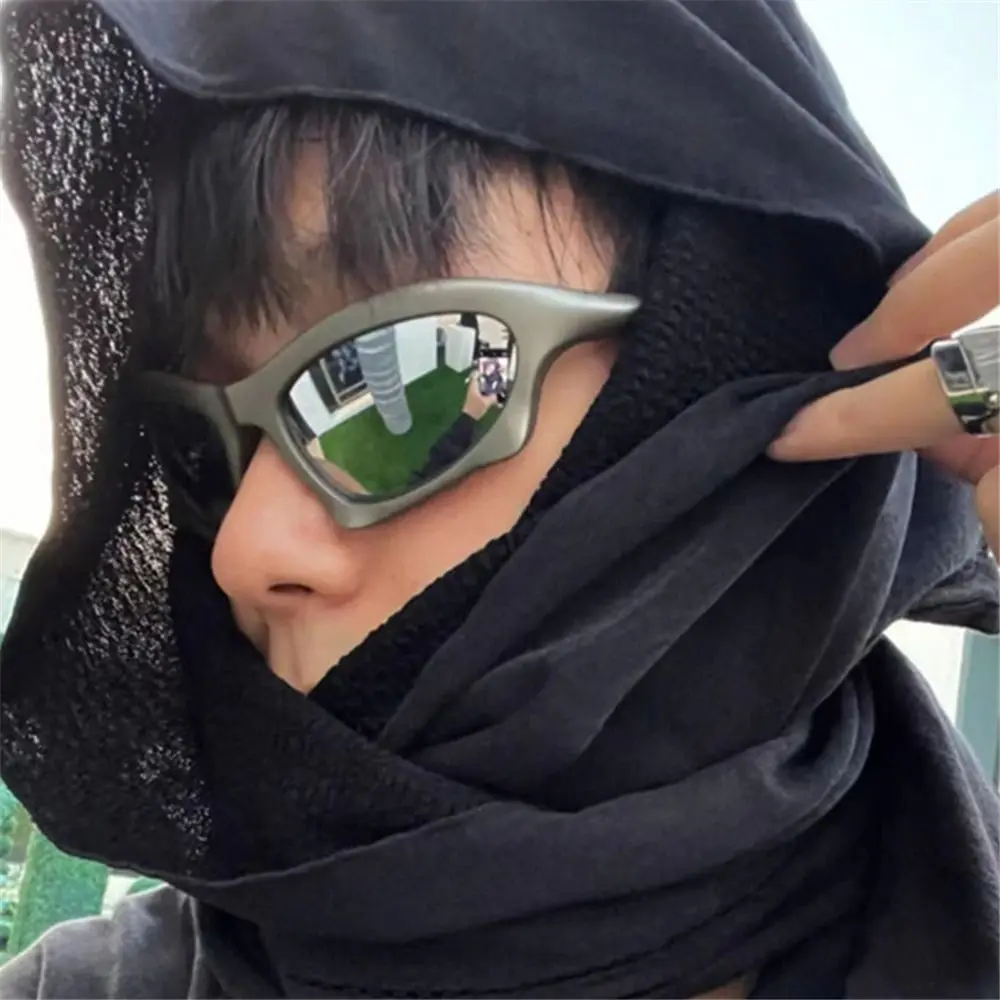 Steampunk Sunglasses Y2K Cycling Sports Women Punk Goggle Brand Designer Sun Glasses Men Silver Mirror Shades Fashion Eyewear polarized sunglasses vintage sunglasses cyberpunk sunglasses
