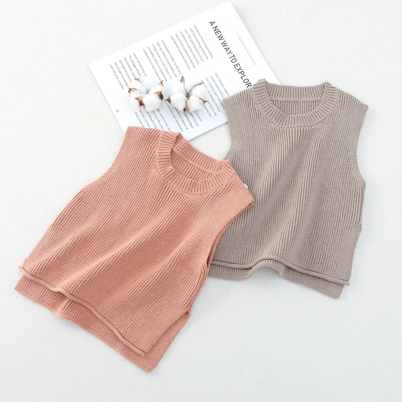 Baby Waistcoat Baby Girls Sweaters Baby Girl Solid Sleeveless Pullover Vest Boys Waistcoat Knit Vest Kids Toddler Autumn Outerwear