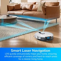 Robot aspirateur et serpillière ILIFE A12 Pro, station d'auto-vidage pour 60 jours, navigation LiDAR, cartographie domestique, zones interdites, Wi-Fi 2.4G/App/Alexa/Télécommande, pour sols durs 6