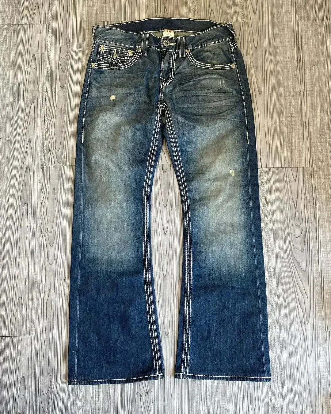 Vintage Jeans Straight Low Waist Pants Embroidery Figure Fashion Blue Jeans High Street Y2K Classic Hip Hop Couples Streetwear 6