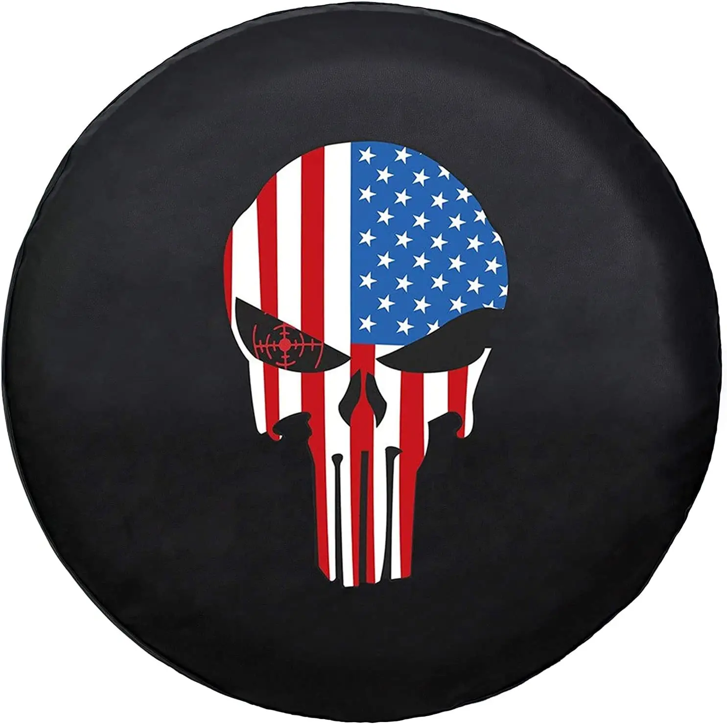 

Mextrani 14 inch Spare Tire Cover Skull Wheel Covers for RV Camper Travel Boat Trailer All Cars Tire Diameter 23"27"