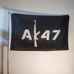 Patriotic AK - 47 Polyester Banner - Outdoor/Indoor Decor, Military - Inspired Gift, Hunting and Camping Enthusiast Flag - 90 x 150cm