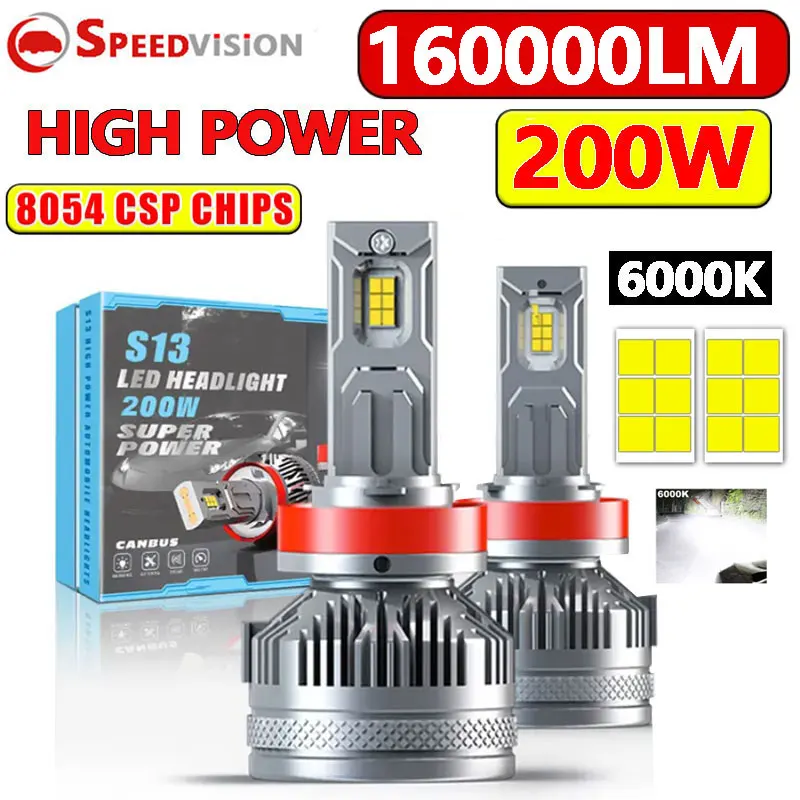 

K5C H3 LED Headlights 200W 160000LM H4 H11 H27 H1 H8 HB3 9005 8454 CSP HB4 9006 9012 HIR2 H9 6500K Car Auto fog Lights 12V 24V