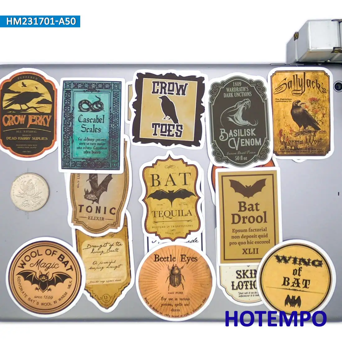 20/30/50 Stück, Alchemie-Magie, Hexengebräu, Gothic-Stil, Zaubertrank-Aufkleber, für Flasche, Gepäck, Auto, Fahrrad, Telefon, Laptop, Sammelalbum, Motorrad, Gitarre, Aufkleber Spielzeug – Detail 23