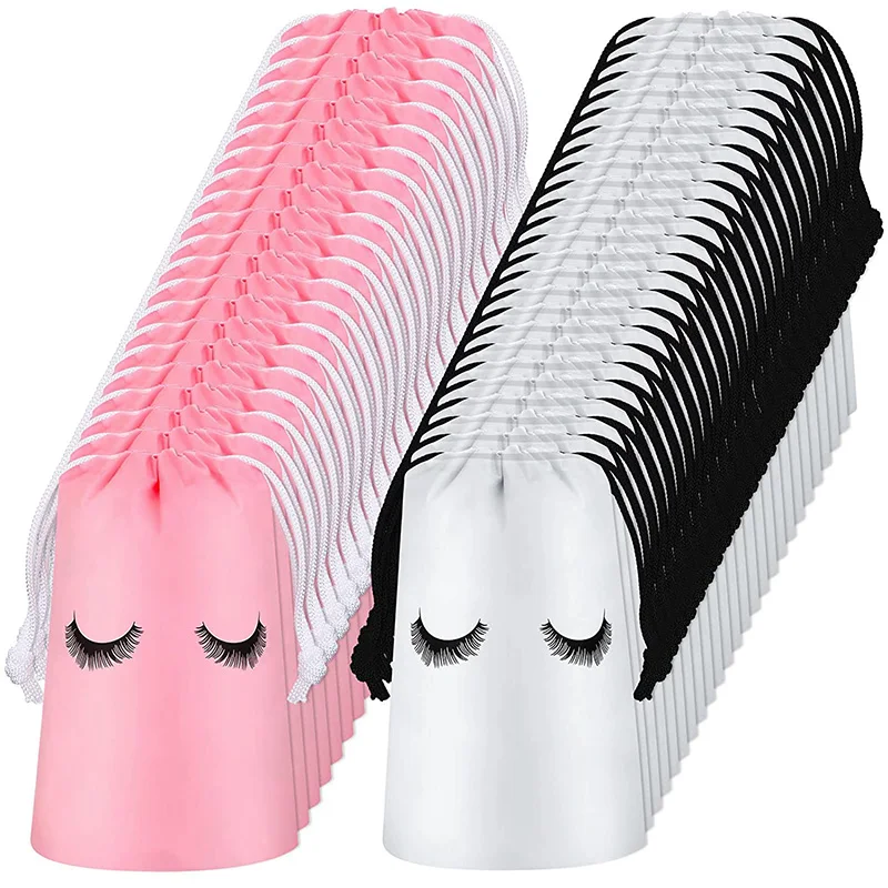 50PC Reusable Eyelash Extension Makeup Pouch Set