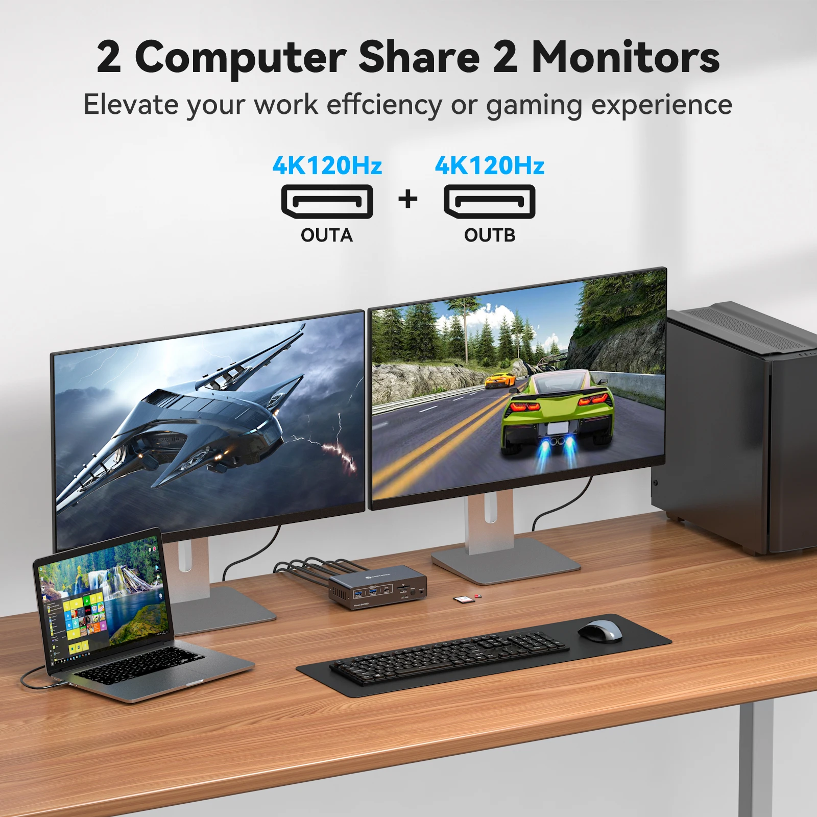 USB-Cドッキングステーション デュアル4Kモニター対応 USB C ドッキング ステーション デュアル モニター、MacBook Pro